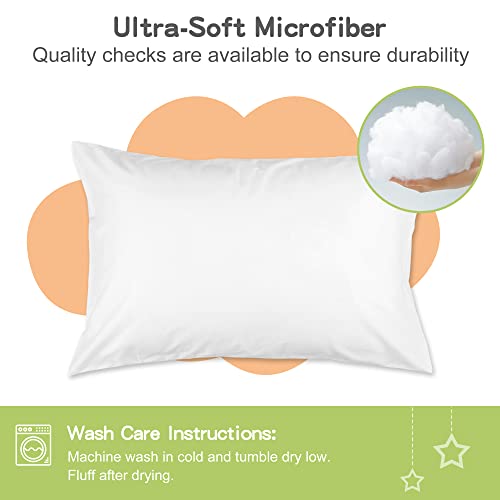 Toddler Pillow 2 Pack,13 X 18 Baby Pillows For Sleeping, Machine Washable Kids Pillow With Soft Cotton Pillowcase, Perfect For Travel, Toddlers Cot(Sunshine Rainbow) #TOP4