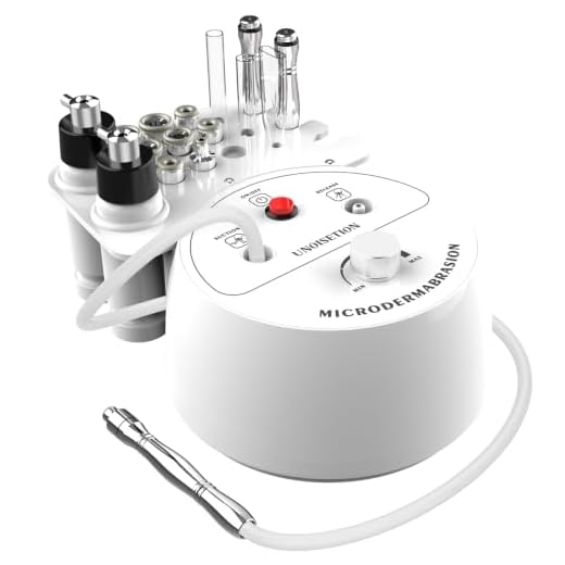 UNOISETION Diamond Microdermabrasion Machine - 3 In 1 Diamond Dermabrasion Machine Professional for Facial Peeling Skin Care, Home Microdermabrasion with Spray Bottles (White)
