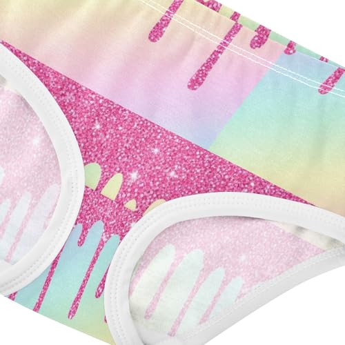 Joisal Toddler Girls Underwear 2t Cotton Panties Little Girl Artistic Kids Briefs Undies Cartoon Rainbow Drips4