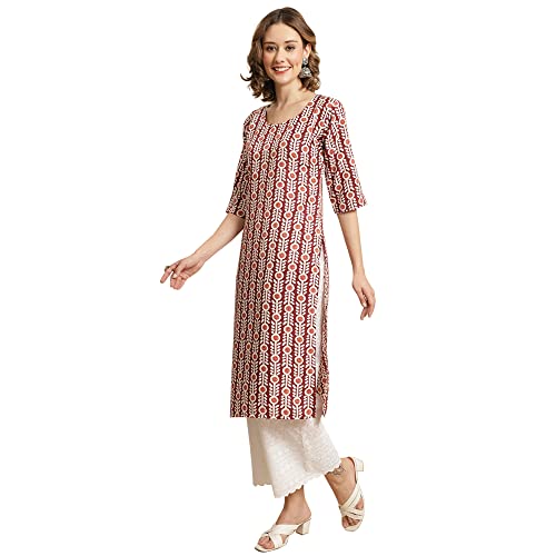 Image of Pinkmint Women's Crepe Digital Printed Straight Kurta