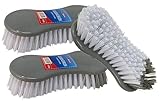Best House | Plastic Scrubbing Brush | Easy to Grip | Gray | Heavy Duty with Stiff Bristles |Cleaning and Scrubbing Brush for Indoor & Outdoor, Bathroom, Kitchen, Carpet and Floor - (Pack of 3)