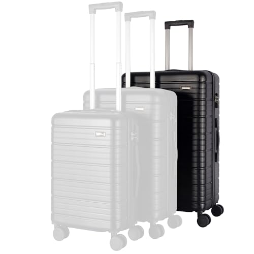 StahlHaus® Hartschalen Koffer XL 75 cm Reisekoffer – Rollkoffer sehr Groß Schwarz Luxe – 4 Rollen TSA Zahlenschloß XL 75x52x31 – Premium ABS+PC Mix Hartschale
