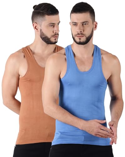 Image of Dollar Lehar Men Combed Cotton Round Neck Vest -Colour May Vary