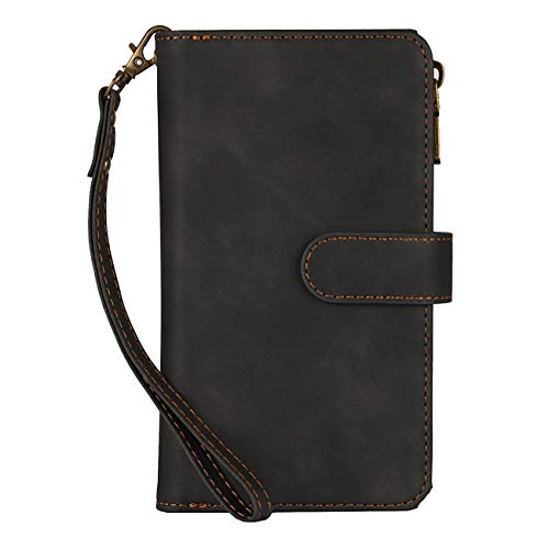 iCoverCase Compatible with iPhone 11 Wallet Case with Card Holder, 2 in 1 PU Leather Case Zipper Pocket Magnetic Detachable Flip Case with Wrist Strap (Black) by iCoverCase - Image 8