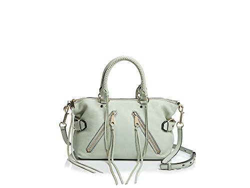 Rebecca Minkoff Moto Leather Satchel Blue Pale Sage Hr25imos26