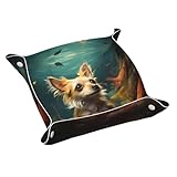 Hecha de piel de PVC de doble cara resistente a los arañazos e impermeable, esta bandeja mediana para fotos de perros pequeños Jkdgoj es duradera y fácil de limpiar, asegurando un uso duradero
