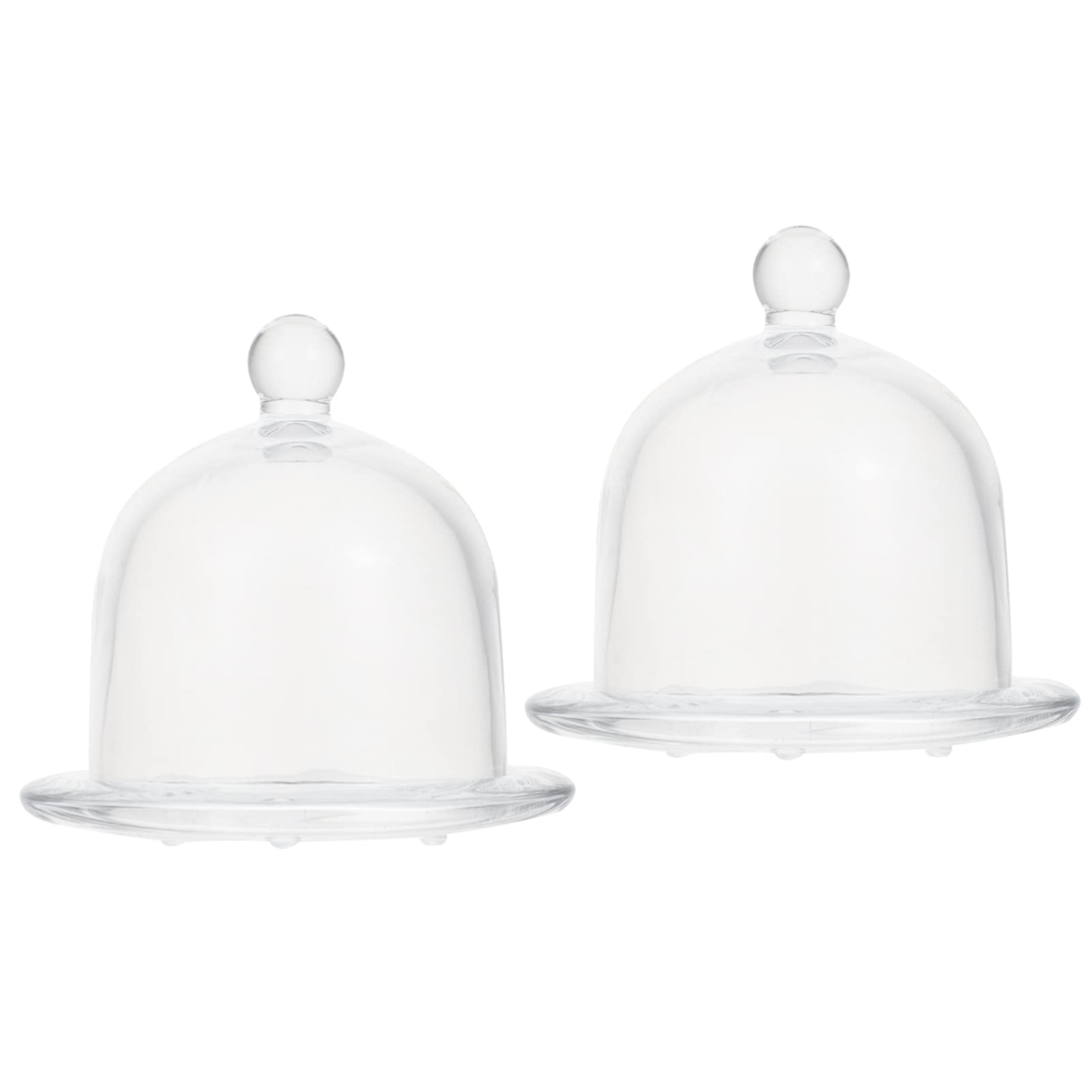 Yardwe Coupole de Verre De Gâteau Gâteau Gâteau Stand avec Couvercle Clair Rond Cloche Dôme Gâteau Affichage Couverture Gâteau Moule À Gâteau en Verre Couverture Plat De Nourriture pour