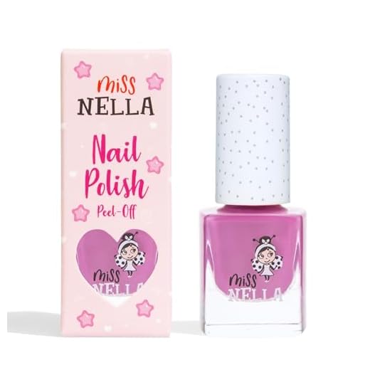 Miss Nella Lite pop – säkert lila nagellack för barn, giftfri och luktfri formel för barn och småbarn, naturligt vattenbaserat för att enkelt ta bort
