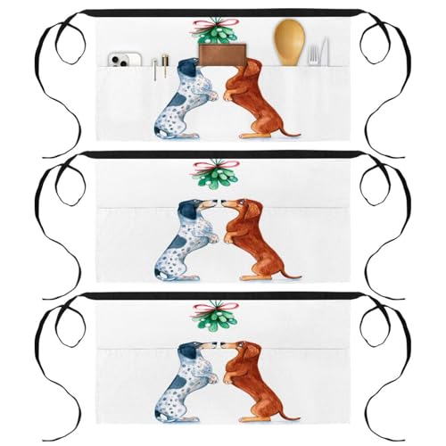 Demi-tablier de cuisine multicolore avec poches pour service en restauration et bar