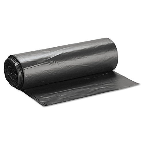 Image of Inteplast Group High-Density Interleaved Commercial Can Liners, 60 gal, 17 microns, 38 inch x 60 inch, Black, 25 Bags /Roll, 8 Rolls /Carton