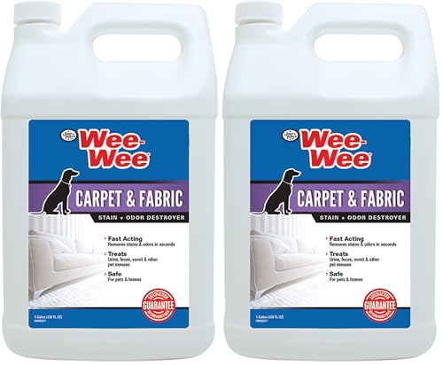 Image of Four Paws Wee-Wee Pet Stain and Odor Eliminator for Carpet Stains 128 Ounces (Pack of 2)
