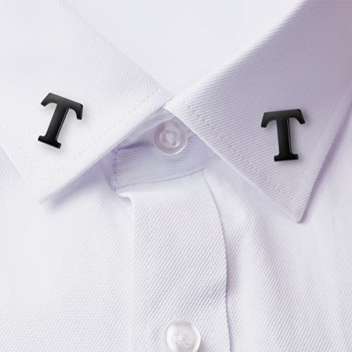 Image of HONEY BEAR Initial Alphabet Letter Lapel Pins Collar Badge Brooches for Mens /Womens Shirt Dress Decoration Black