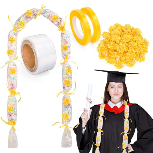 Kit fabrication bonbons diplôme avec 50 sacs et rubans dorés pour DIY