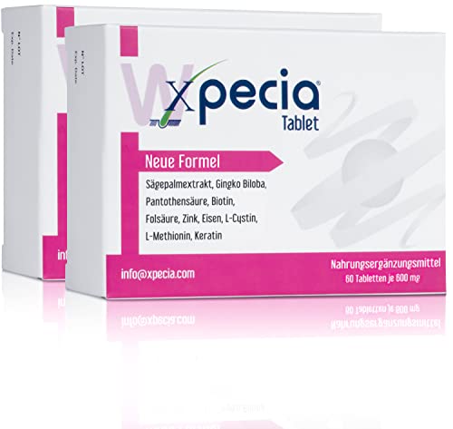 Xpecia DHT blockerare med biotin och sågpalmtrakt - mot håravfall för kvinnor - ginkorot, hårvitaminer, sågpalm - påskynda hårväxten - efterbehandling hårtransplantation