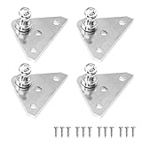 ARANA 10 mm Ball Studs Mounting Brackets 4 Pcs for Gas Struts Shocks with 12pcs Screws, Flat-shaped