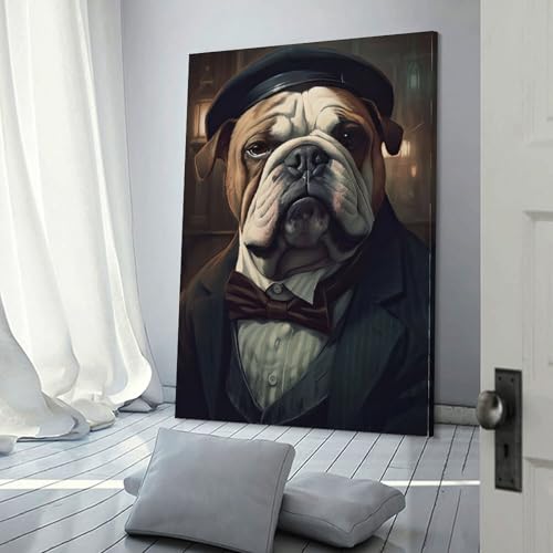 Affiche bouledogue gangster en toile 30x45 cm pour decoration de chambre d enfant