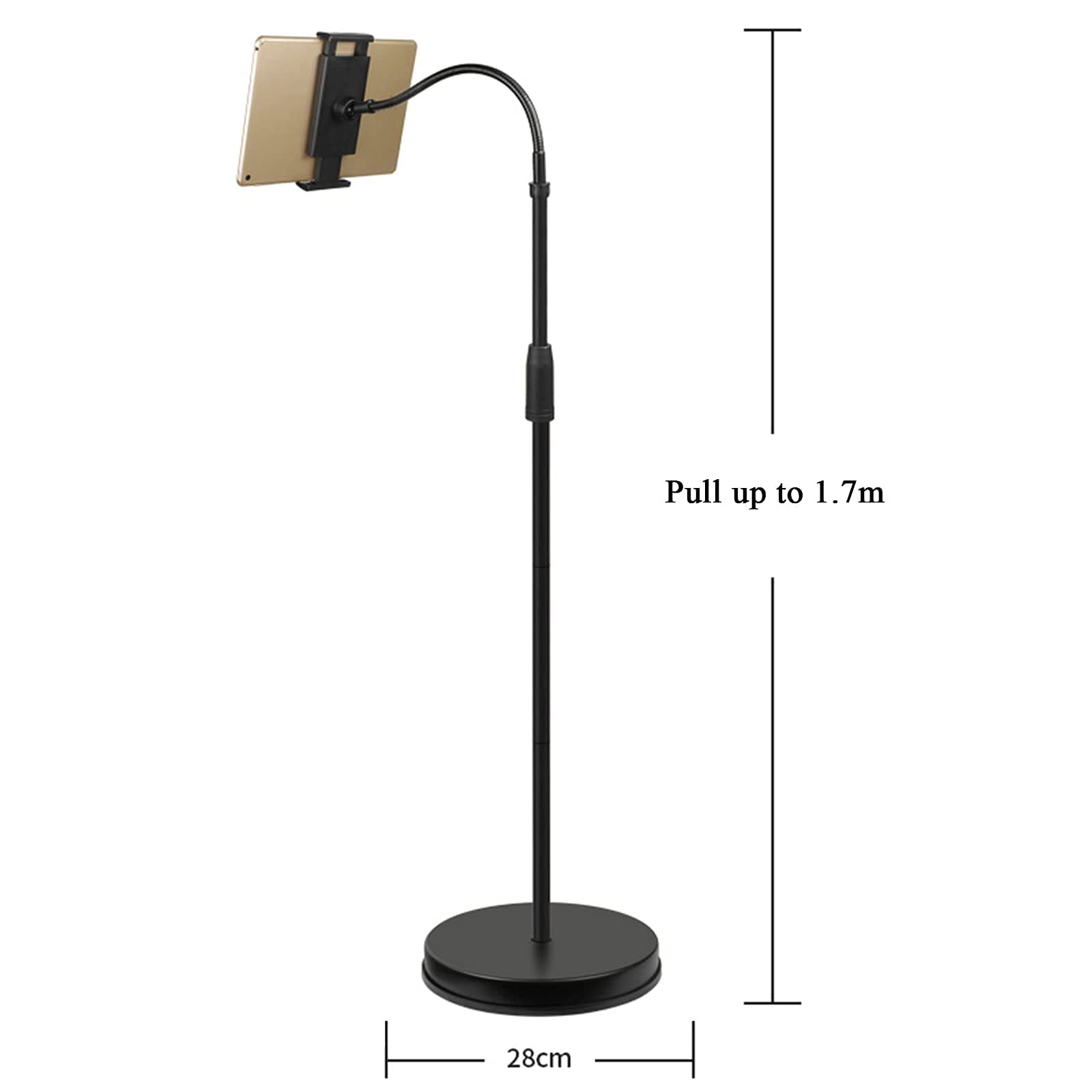 Supporto da Pavimento Supporto da Pavimento per Tablet a Collo di Cigno Supporto per Tablet Supporto Regolabile in Altezza Supporto da Pavimento per iPad/Samsung Tab/iPhone/Switch e disposit