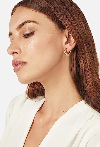 14k Gold Plated And Silver Plated Geometric Hoop Earrings for Women, Minimalist Hoop Huggie Earrings for Women Gift3