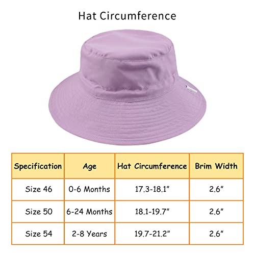 Baby Toddler Girls Bucket Hat Newborn Sun Hats For Boys Classic Infant Summer Uv Protection Hats Kids Beach Cap 0-8 Years (Purple, 54) #TOP5