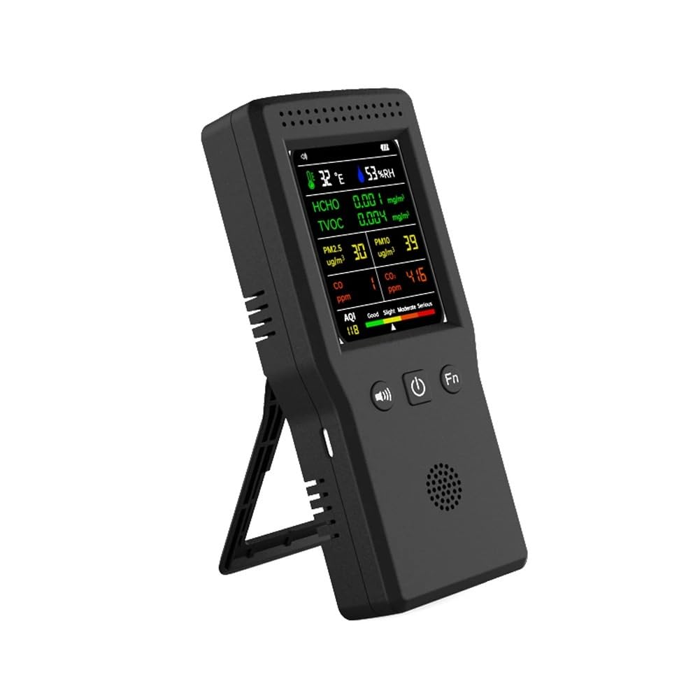 Detector de calidad del aire 9 en 1 para revisar la ventilación, temperatura y humedad