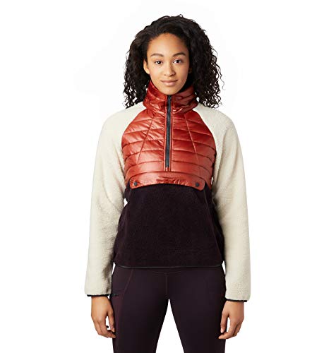 Mountain Hardwear Altius Hybrid Pullover Womens Pullover with Sherpa Fleece for Casual Everyday Wear and Outdoor Recreation - Rusted - Small