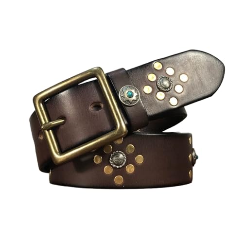 Men's belt,Mens Leather Rivet Belt, Hand Studded Vintage Cowboy Biker Punk Hip Hop Belt