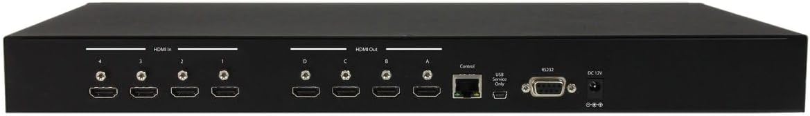 StarTech.com 4x4 HDMI Matrix Switch with Picture-and-Picture Multiviewer or Video Wall - 4x4 Matrix Switch with Video Combining, TAA (VS424HDPIP)