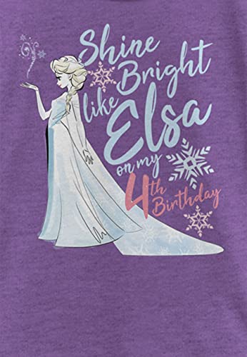 Disney Frozen Birthday Queen Four Girl's Heather Crew Tee2