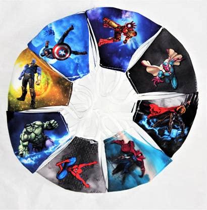 Blue Ribbon Kids Soft cotton 3 LAYER SUPERHEROS MASK reusable safety Face Mask ( 3 to 7 years ) (5)