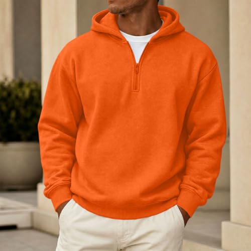 Zip Up Hoodies for Men 1/4 Zip Classic Big and Tall Fleece Fall Sweatshirt - image 2