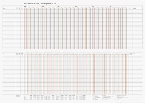 rido/idé Personal- und Urlaubsplaner (2025), 1 Seite = 12 Monate