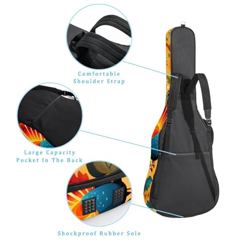 JRHEJTFZ Housse pour guitare acoustique de 1,9 cm d’épaisseur, étanche, durable et élégant, motif feuilles de dinde, Multicolore 4., 42.9×16.9×4.7 in, Motif imprimé tendance - Les Beatles, Paul McCartney, John Lennon, RIngo Starr, George Harrison JRHEJTFZ Housse pour guitare acoustique de 1,9 cm d'épaisseur, étanche, durable et élégant, motif feuilles de dinde, Multicolore 4., 42.9x16.9x4.7 in, Motif imprimé tendance – Image 4