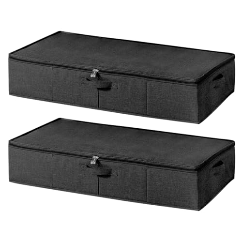 2 Stück Unterbett Aufbewahrungsbox mit Deckel, Große Unterbettkommode mit...
