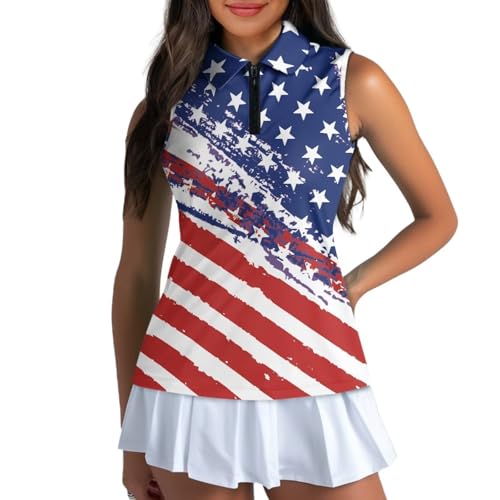 Suobstales Sleeveless Golf Polo Shirts for Women Quick Dry Collared Polo Shirts Athletic Tank Tops Lightweight Tennis Shirts