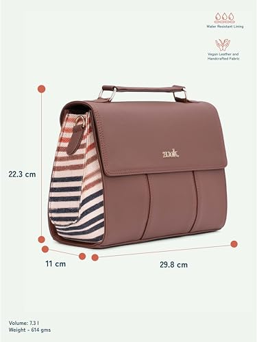 Image of ZOUK Rhea Kapoor Satchel Bag | Elegant Vegan Leather Handbag for Women |