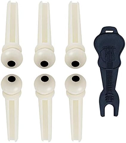 Acoustic Guitar Bridge Pins Pegs-6pcs with 1pc Bridge Pin Puller RemoverIvory