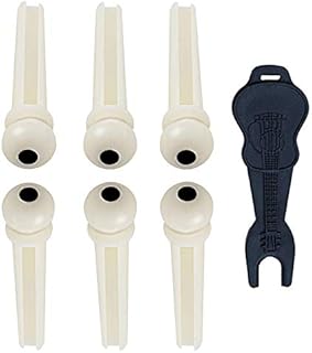 Acoustic Guitar Bridge Pins Pegs-6pcs with 1pc Bridge Pin Puller RemoverIvory