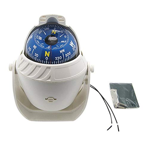 LC760 Sea Marine Military Electronic Barco Barco Vehculo Brjula de Coche Posicionamiento de navegacin LED de Alta precisin Luz Nocturna - Blanco