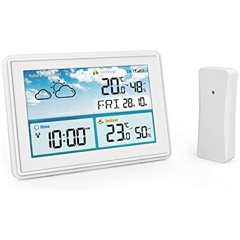 LBWF Wireless Digital Weather Station, with Alert and Temperature/Humidity/Barometric/Forecast/Alarm Clock, LCD Digital Weather Station with Outdoor Sensor Cover