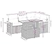 vidaXL Garten Sofagarnitur mit Kissen 5-TLG., Gartenmöbel Gartengarnitur, Sitzgruppe Sitzgarnitur, Lounge Sofa Garnitur Terrasse, Grau Poly Rattan