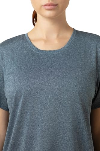 Image of Van Heusen Women's Polyester Relaxed Fit Pro Active Anti Bacterial Sports T Shirt - Relax Fit, Round Neck, Short Sleeve