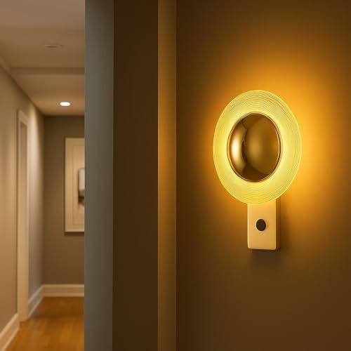Image of blissbells Modern LED Wall Light - Gold Finish with Halo Glow | Decorative Wall Sconce for Living Room, Bedroom, Office (Dome Sconce)