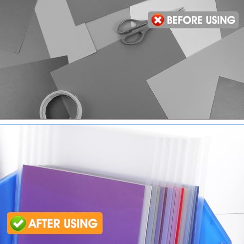 Image of 40 Pcs 12x12 Scrapbook Paper Storage Organizer, Clear Top Loading Files Paper Organizer, Plastic Craft Papers Holder Storages Organization for Holding Scrapbook Vinyl Files Photos Storage Bag