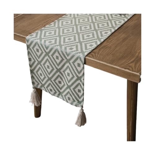 Chemin de table géométrique vert nappe polyester coton table à manger décoration fête
