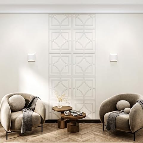 birdeco MDF Decorative Wall Panel Square 23.6 x 23.6 inches 8mm Unprimed MDF, Wood Wall Paneling for Kitchen, Bathroom, Bedroom, Living Room, Dining Room, Office, Home Decoration Cover