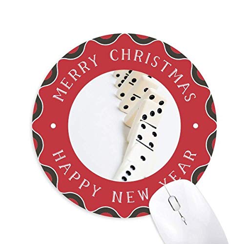 pai麻薬ドミノのギャンブルの写真 円形滑りゴムのクリスマスマウスパッド