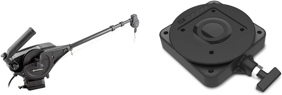 Cannon 1902305 Magnum 10 Electric Downrigger & 2207003 Low-Profile Swivel Downrigger Mounting Base, Black Composite