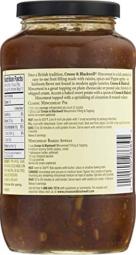 Crosse & Blackwell Mincemeat Filling and Topping 29 Ounce Made With Heirloom Pippin Apples - Thumbnail 2