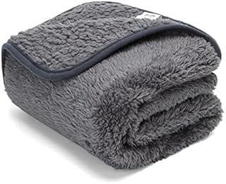 Nobleza Dog Blanket 100x80cm Fluffy Fleece Pet Blankets for Cat Puppy Washable Soft Warm Kitten Sleep Mat Bed Pad Grey