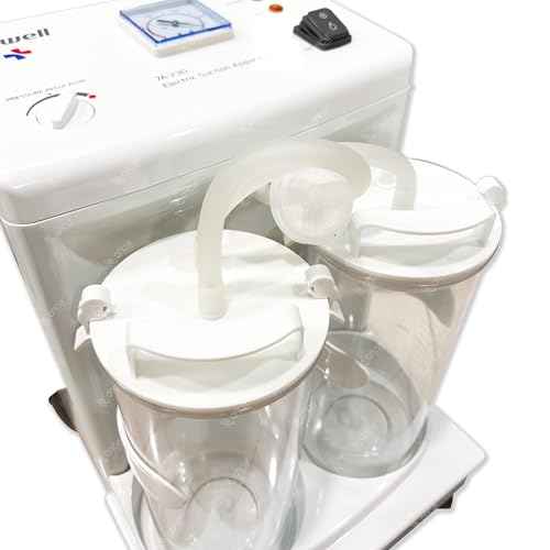 Image of OTICA Yuwell 7A-23D Electric Suction Apparatus | 20 LPM Capacity | Maintenance-Free Suction Pump | Includes 2 Plastec Jars